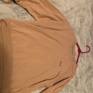 Pinky beige love crew neck thin